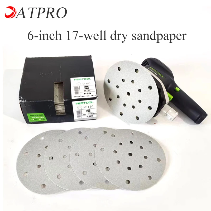 FESTOOLOlivineSandingPaper617Holes150mmCarPaintDryGrinding