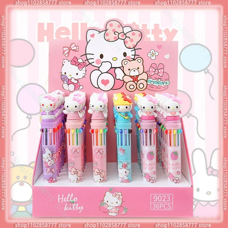 

36 шт./коробка, шариковая ручка Sanrio Kuromi My Melody Pachacco Cinnamoroll, 10 цветов