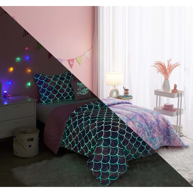 

Одеяло Your Zone Mermaid, набор из 5 предметов, блестящее одеяло с бонусной строкой, двойной