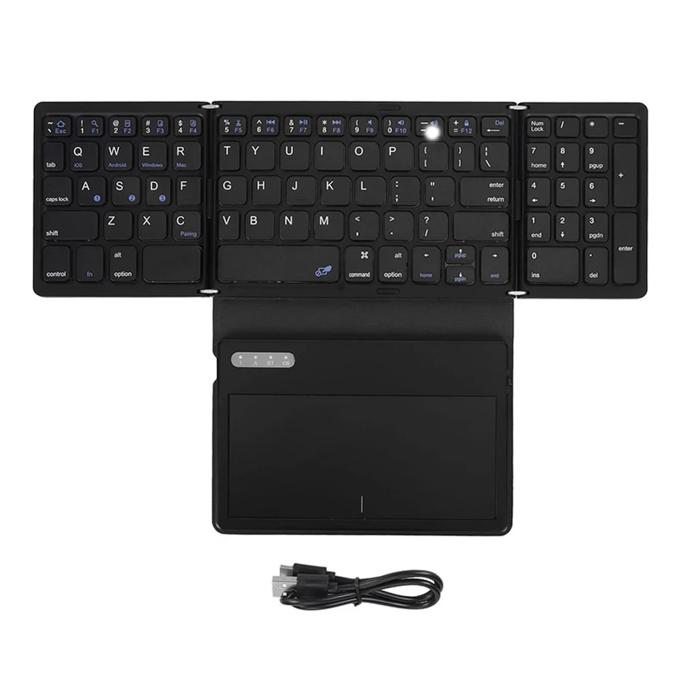 Foldable Bluetooth Keyboard with Touchpad for Travel