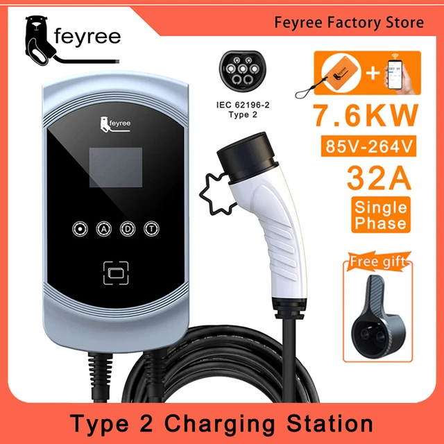 9M EVSE 22KW 32A 3Phase EV Charging Spiral cable Type 2 To Type2