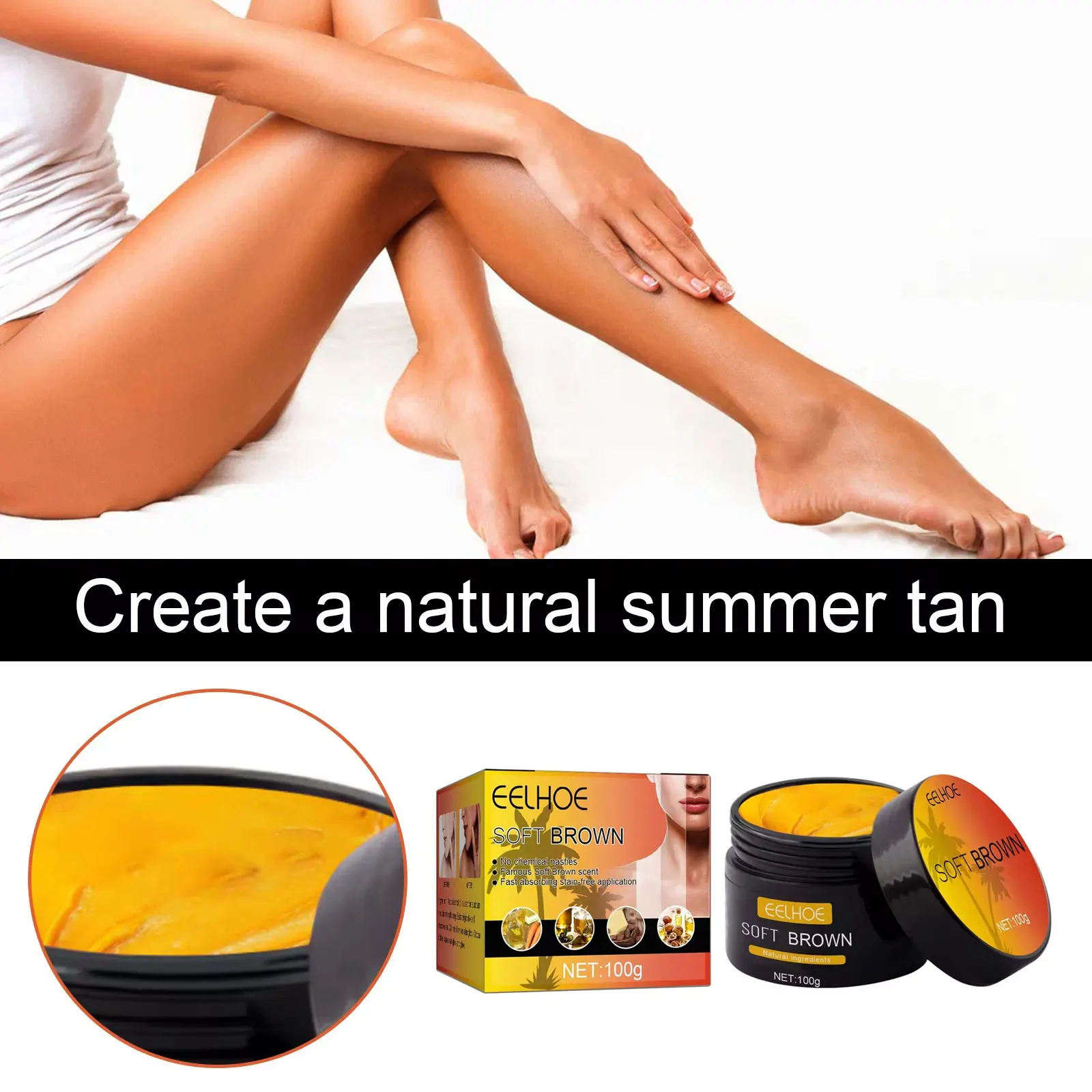 EELHOE Body Tanning Cream Tanning Self Tanner Booster Intensive Moisturizer Bronzing Lotion Solarium Cream
