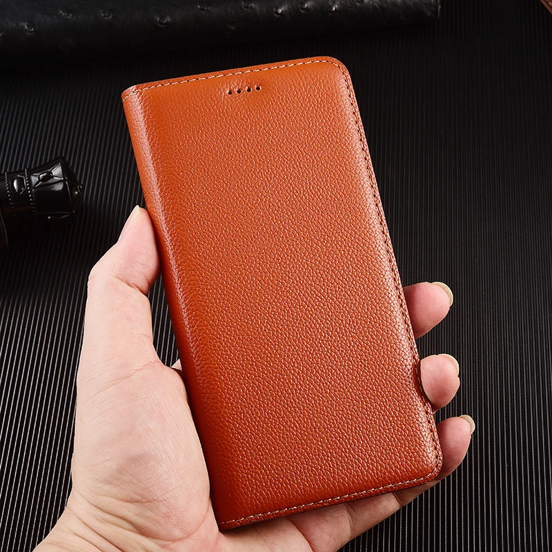 Lychee Pattern Luxury Leather Wallet Phone Case with Magnetic Flip Cover
