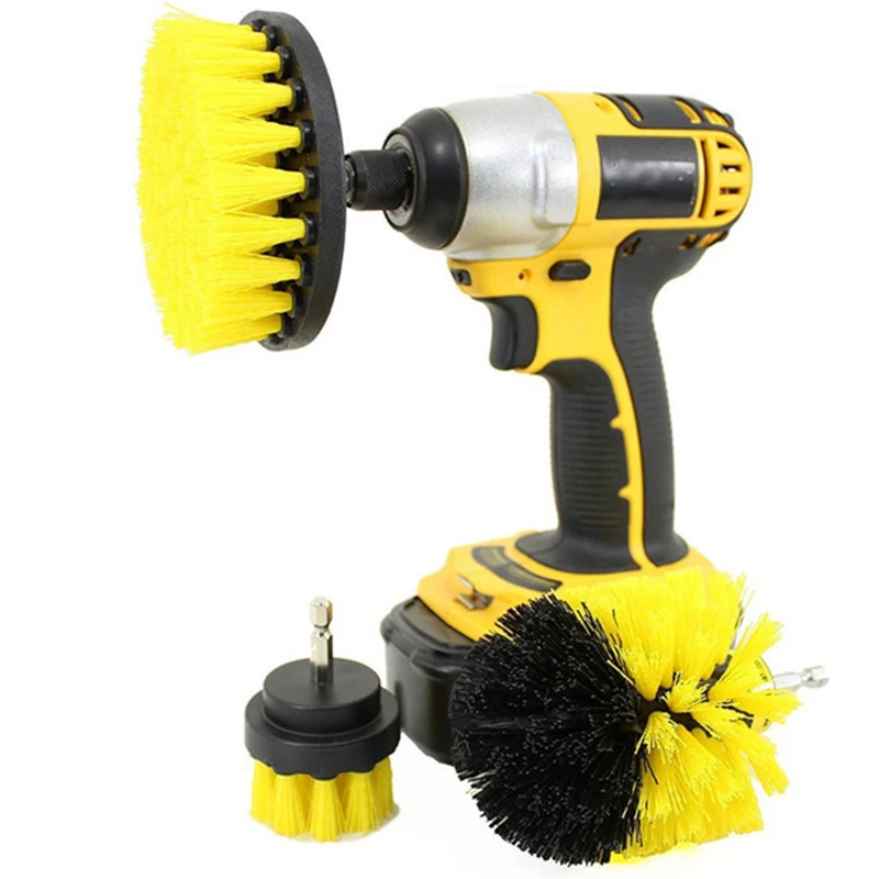 Electric Drill Cleaning Head Brush Plastic Wire Scrubbing Brush For Car Tire Set 