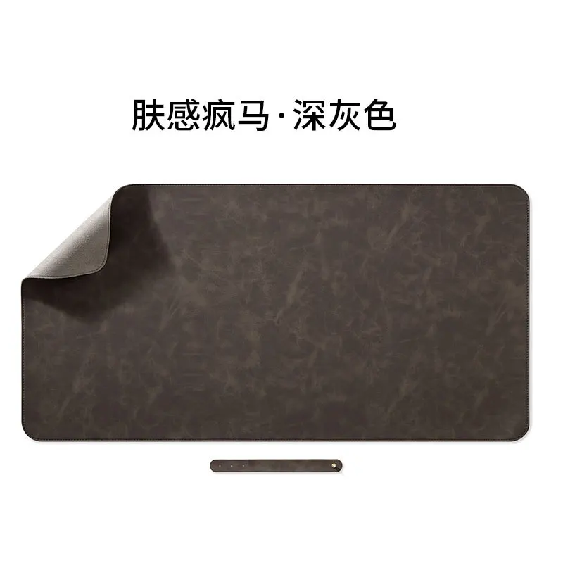 Premium Crazy Horse PU Leather Oversized Office Desk Mat and Mouse Pad
