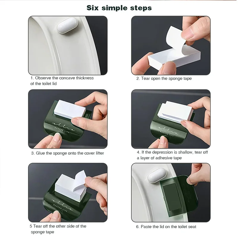 Portable Nordic Transparent Toilet Seat Lifter Toilet Lifting Device Avoid Touching Toilet Lid Handle Bathroom Accessories New images - 6