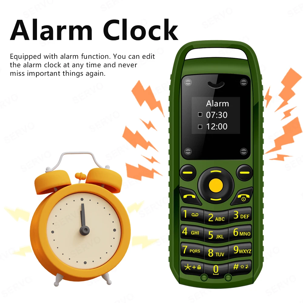 SERVO B25 Mini Feature Mobile Phone Bluetooth Dialing Blacklist Smallest Backup 2 SIM Super Small Cell Phone Wear around Ears