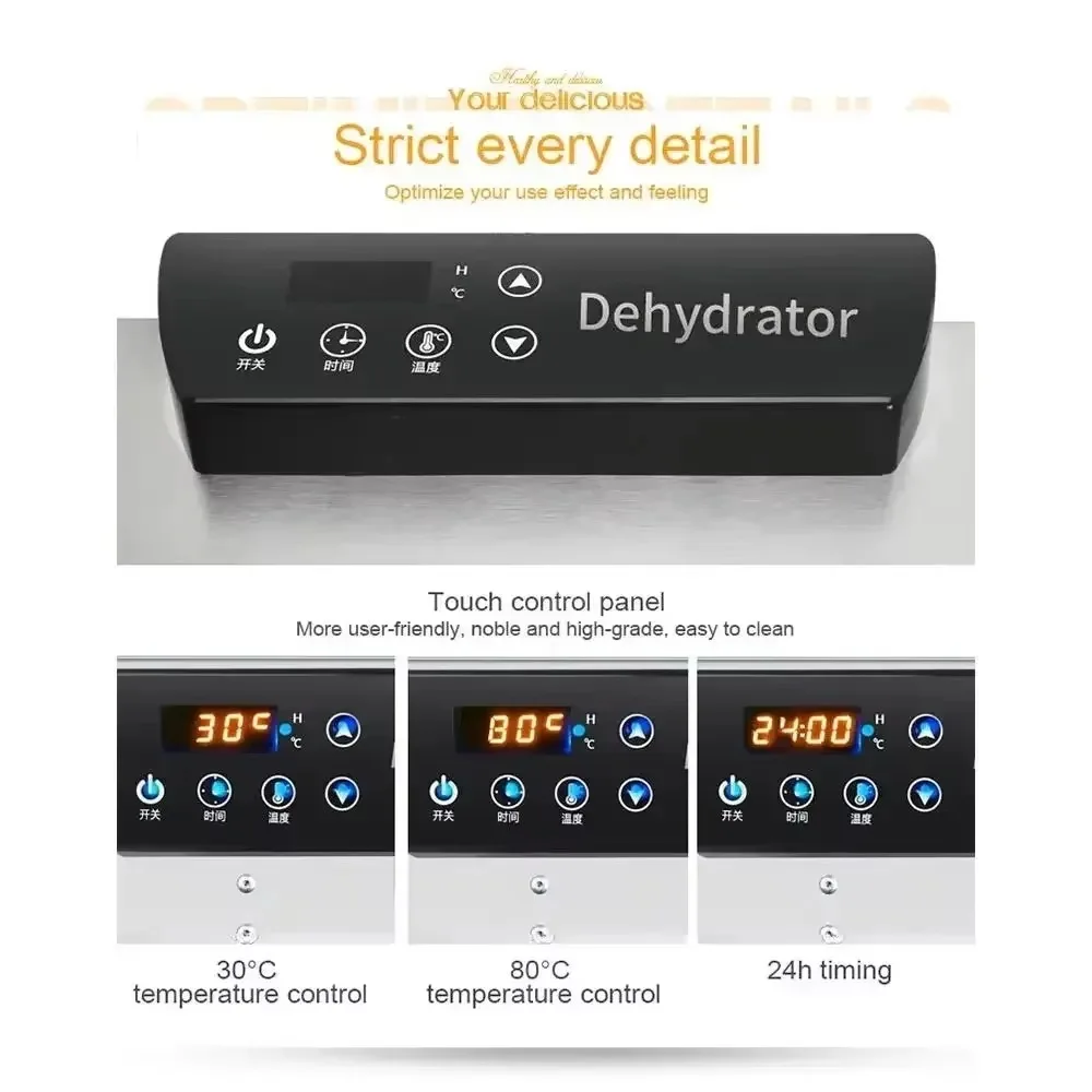 DIVEDEER 6 Tier Stainless Steel Fruit Dryer Food Dehydration Dryer Snacks Vegetables Dried Fruit Pulp Kitchen Equipment