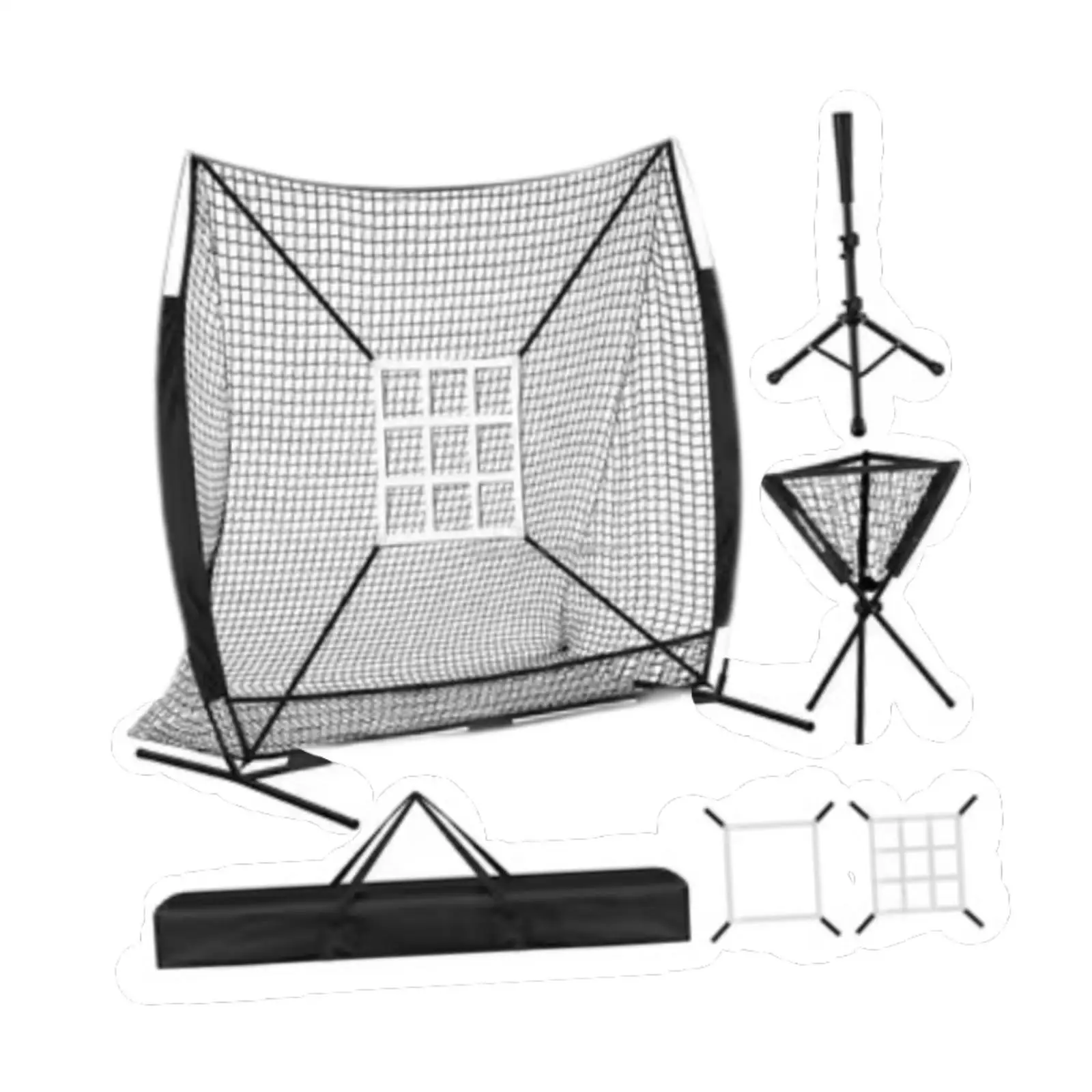 Baseball Softball Net 7x7 Ft Lightweight with Strike Zone, Tee, Baseball Softball Net 7x7 Ft Lightweight with Strike Zone, Tee,