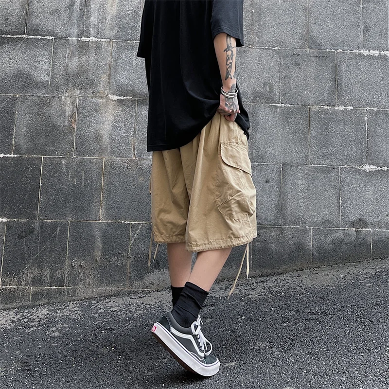 Calf Length Cotton Shorts Men Summer Fashion Shorts Multi-Pockets Bermudas Male Summer Clothing Streetwear Plus Size Shorts