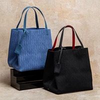 CHCH Tote Bag New Large Capacity Black Simple Knitted Shopping Bag 27*20*28cm - Image 2