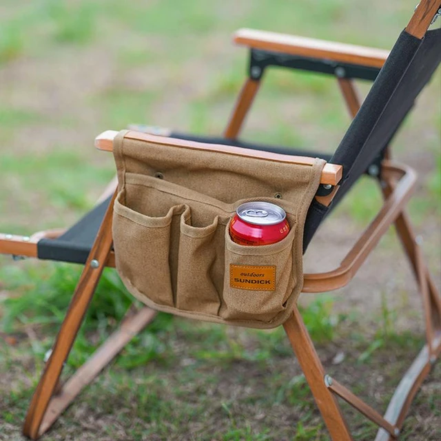 Sac de rangement pour chaise de camping avec accoudoir, poche