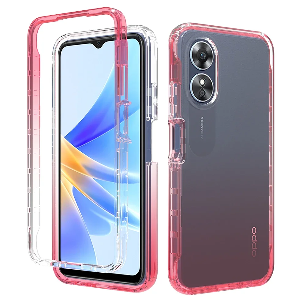 Custodia Ibrida Trasparente Sfumata Per Oppo A17 A57 4G A57 5G Paraurti Antiurto Tpu Cover Posteriore Per Oppo A57E A77 5G A77 4G A77S