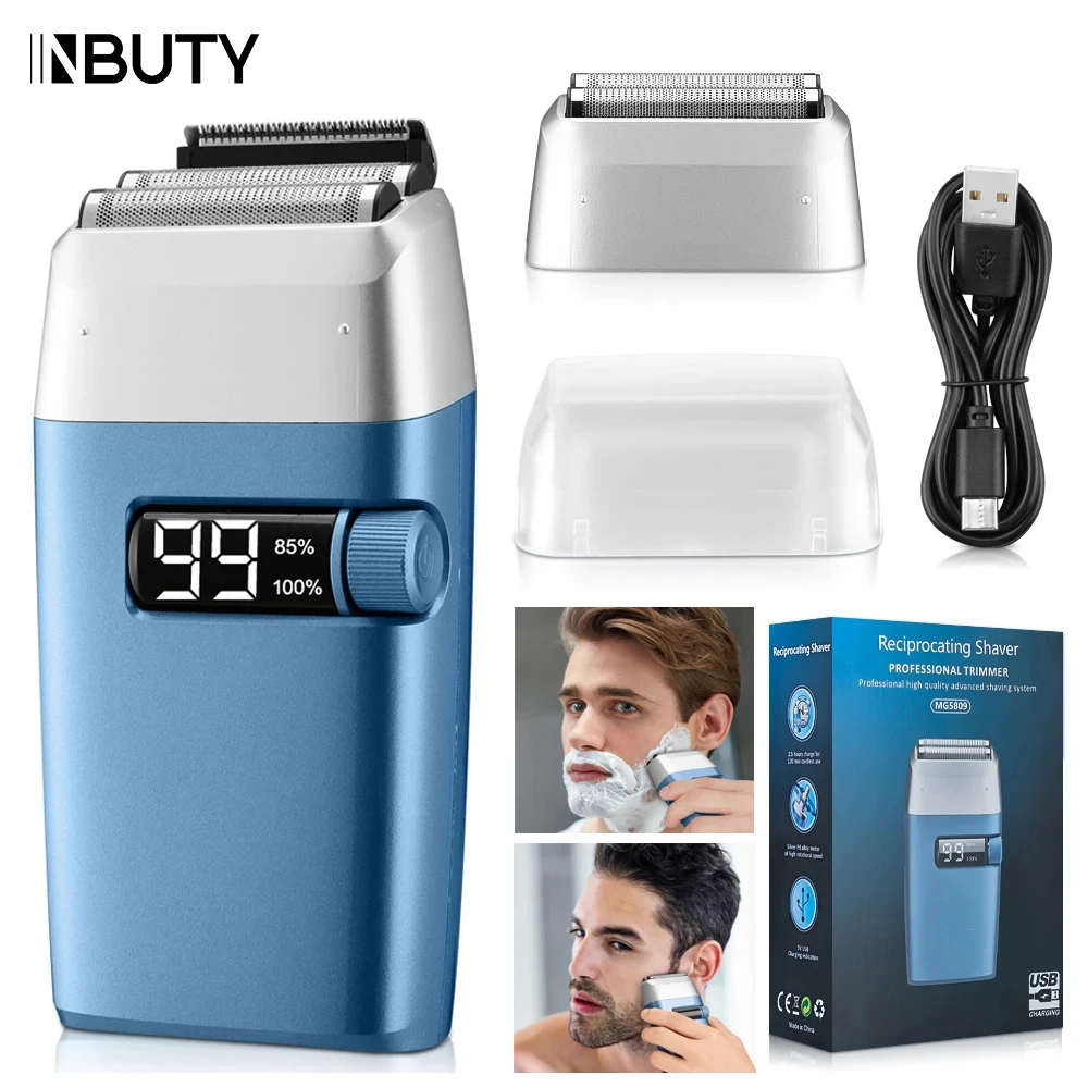 

Электробритва INBUTY мужская с зарядкой от USB, водонепроницаемый беспроводной сабельный станок для бритья, триммер для парикмахера