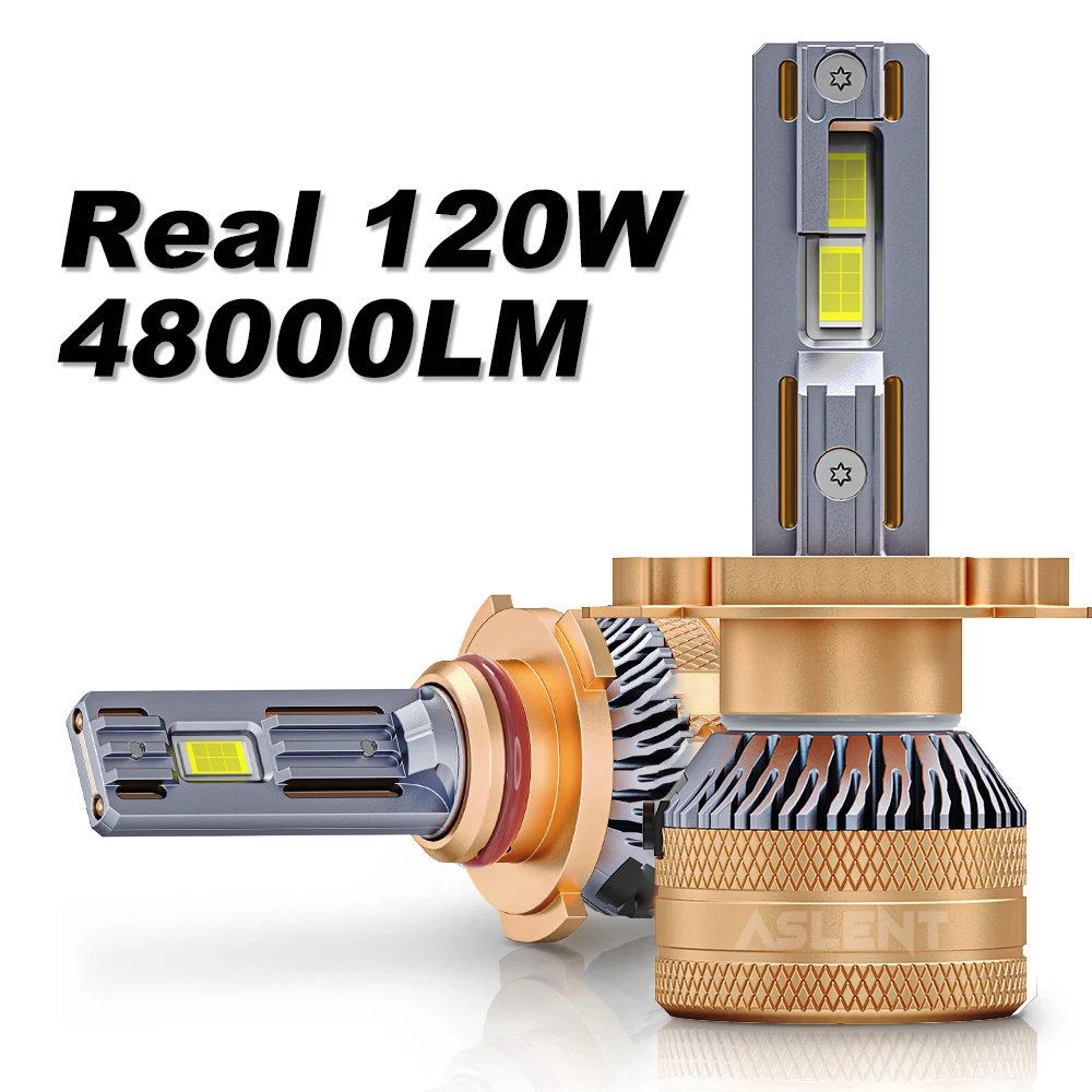 

ASLENT 48000LM H7 H4 LED Canbus Car Headlight Super HB4 H11 H1 HB3 9005 9006 H8 Lights Plug-N-Play Bulbs 120W 6000K Auto Lamp