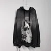 Plus Size 150kg American Vintage Women Hoodies High-end Design Print Autumn Winter Hooded Sweatshirts Aesthetics Art Lady Hoody