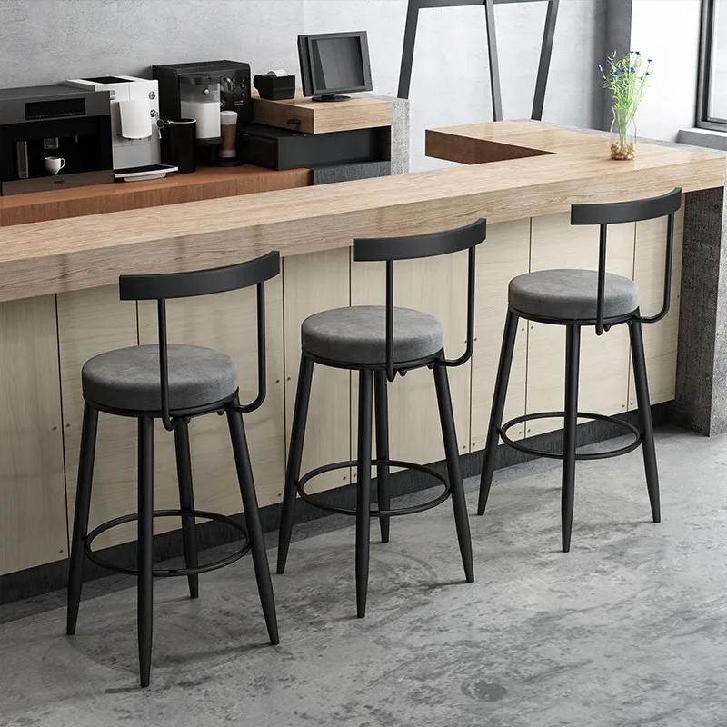 

Minimalist Nordic Bar Stool Reception Ergonomic Breakfast Luxury High Kitchen Stools Modern Cadeira Design Furniture HY