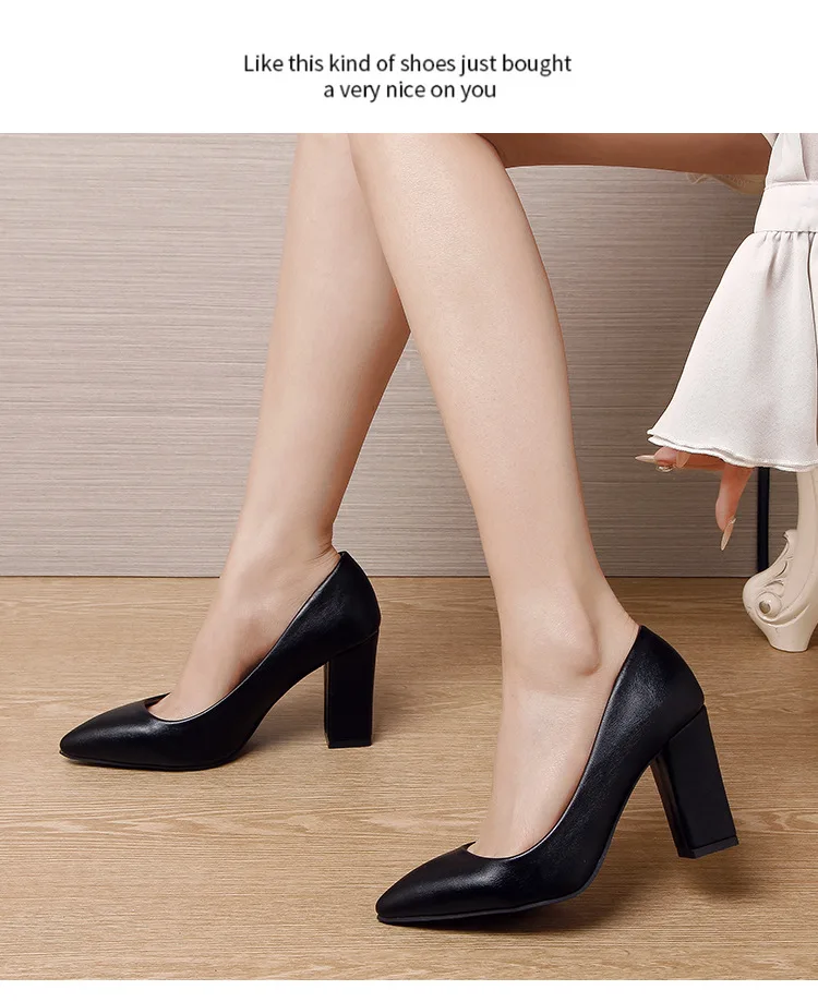 Plus Größe 35-41 Pumps quadratischen Absatz spitzen Zehen High Heels flache weiße Hochzeits schuhe Boots schuhe für Frauen Kleid Schuhe – Detail 4