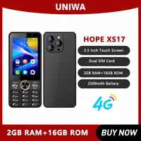 UNIWA HOPE XS17 4G Touch Screen Keypad Phone 3.5 Inch Android 8.1 Dual SIM Card  2GB RAM+16GB ROM 2500mAh Cellphone Whatsapp GPS 1