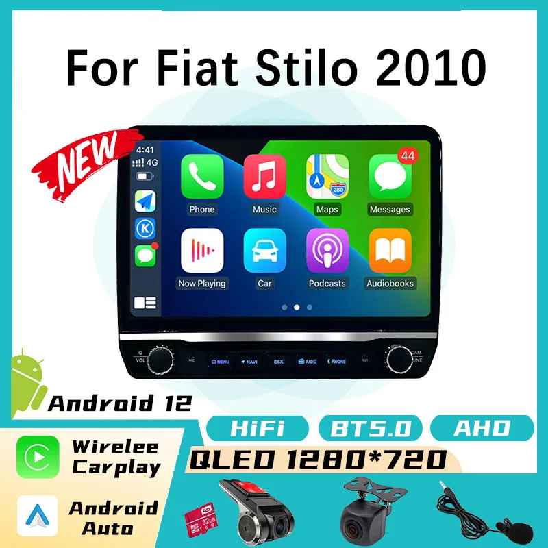 

Two Buttons Android Car Multimedia For Fiat Stilo 2010 GPS 2din Multimedia Video Player Head Unit Radio Stereo Wireless CarPlay