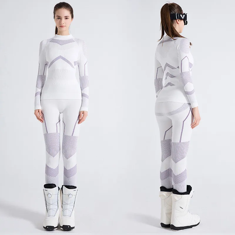 Women Girl Skiing Underwear Set Fitness Thermal Gym Ski Snowboarding Hiking Jogging Sport Running Yoga Exercise Suit Long Johns 6