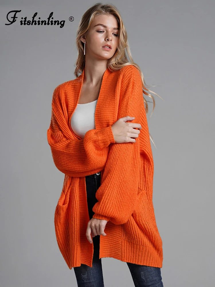 Orange sweater coat Clearance