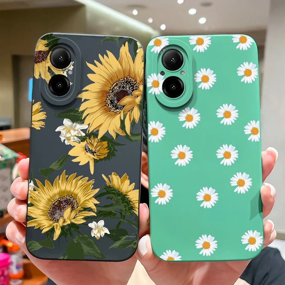 Custodie Per Oppo Realme C67 4G Bella Copertura Protettiva Antifouling Girasole Resistente Alla Caduta Per Realmec67 Soft Tpu Funda