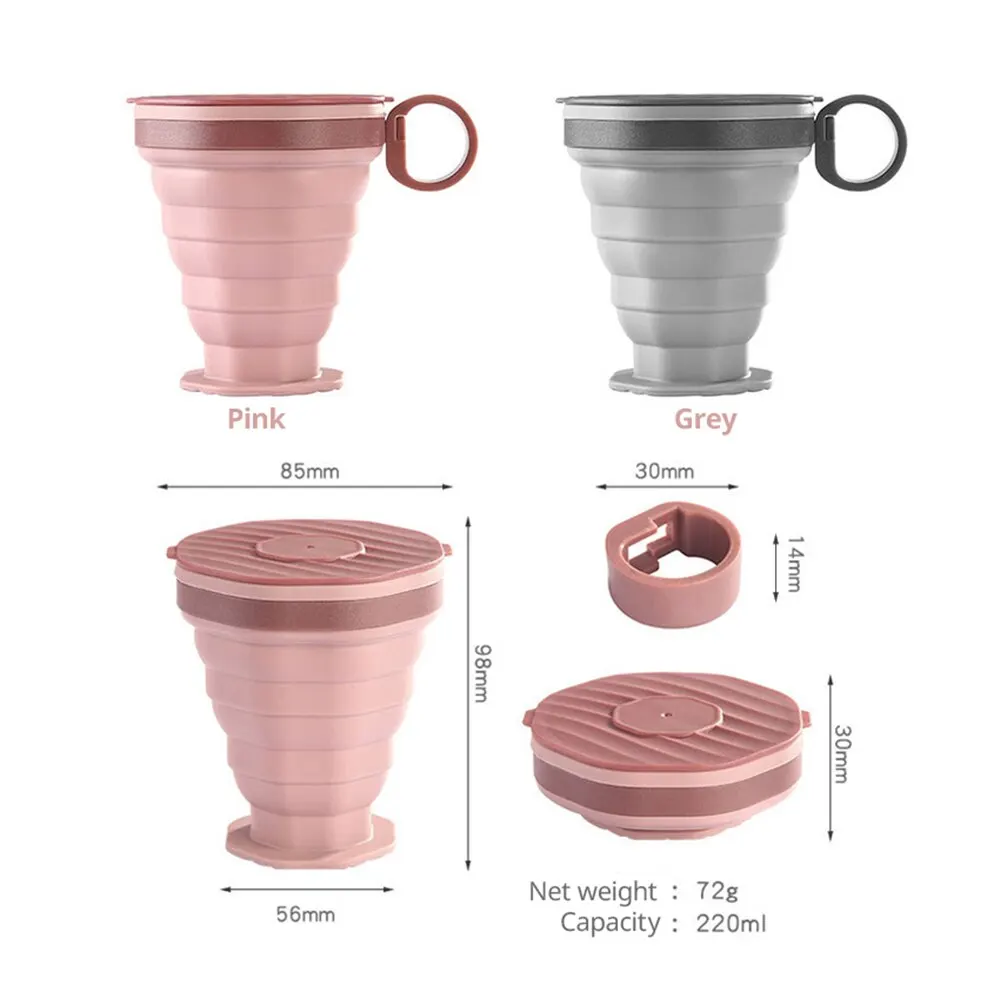 Compact and Portable Folding Travel Cup with Lid