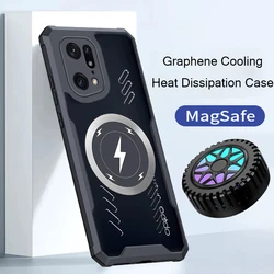 Enhanced Heat Dissipation Transparent Phone Case - Full Cover, Anti - Drop, Wireless Charging Compatible - OPPO Find X8 (Black with Radiator)