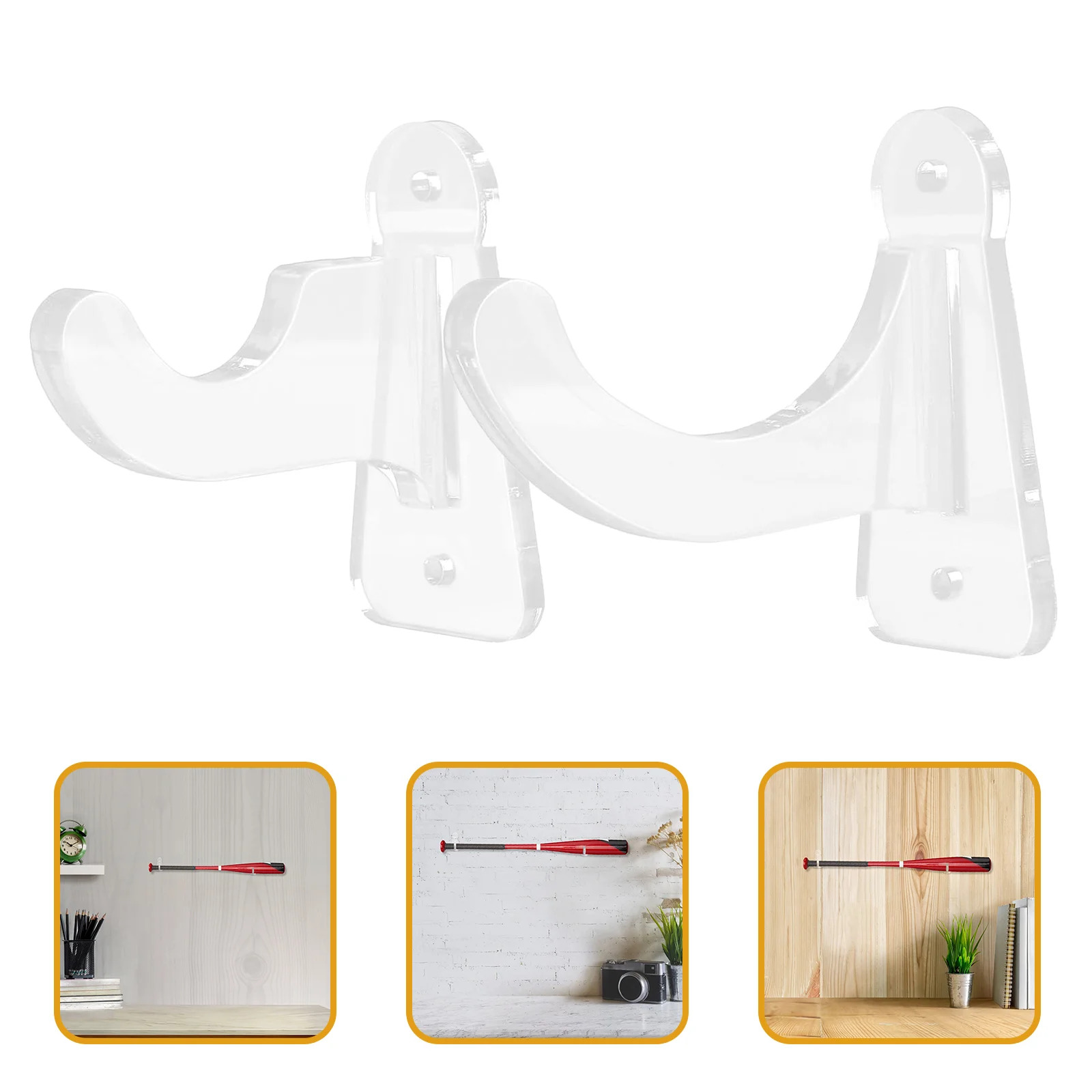 

Baseball Bat Wall Mount Bracket Support for Home Show Bats Acrylic Sports Convenient Creative Display