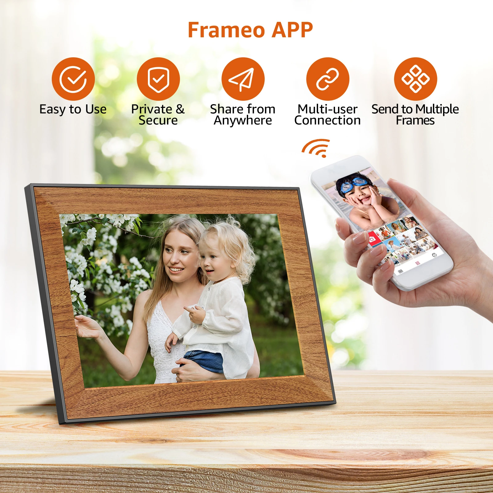 Description Picture 2 of itemFrameo WiFi Digital Photo Frame 32GB 10.1 Inch Smart Digital Picture Frame 1280x800 IPS Touch Screen Easy to Set up Load