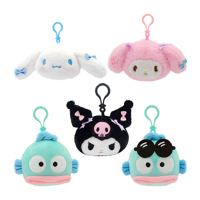 anime plush doll plush doll plush keychain plush pendant Sanrio Plush Small Charms My Melody Head Shape Small Pendant Kuromi Toys Model Cinnamoroll Doll Stuffed PP Cotton Birthday Gifts