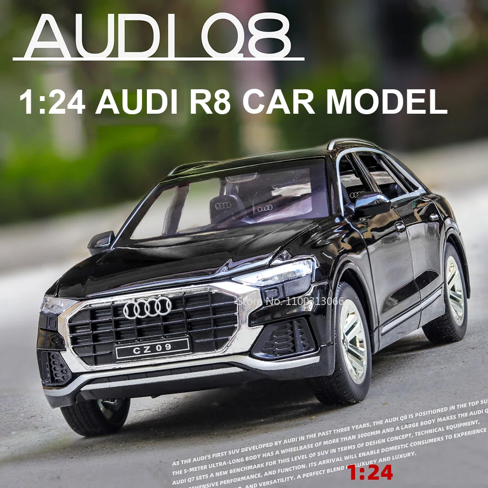 124 Audi Q8 Suv Alloy Car Model Diecast Metal Toy Vehicles Car Model Simulation Collection