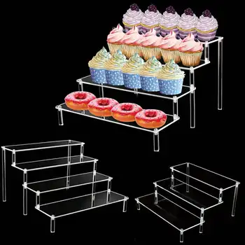 1/2/3/4 Tiers Cupcake Espositore Decorazione Stand Mensola Rialzi Torta Dessert Ripiani per Piatto da Dessert per Feste Torta Stand 1