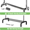 Industrial Grade Z-Base 70in extra long Clothes Garment Rack, Commercial Grade Rolling Clothing Rack, Heavy Duty 600lb Load 6