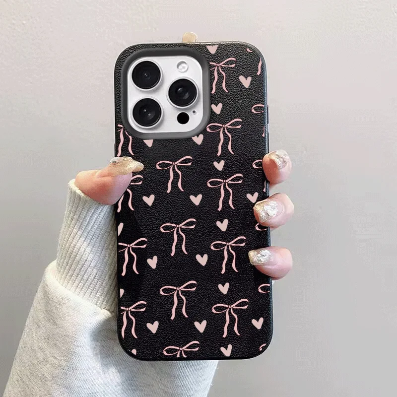 Charming Love Heart Bow Phone Case Collection