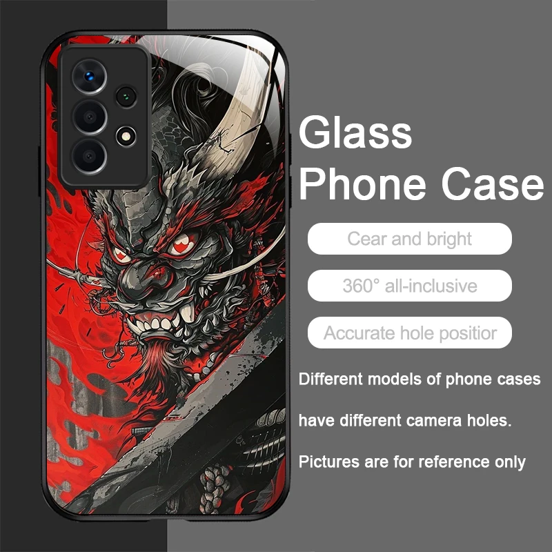 Ghost Face Samurai Tempered Glass Phone Case - Japan Edition