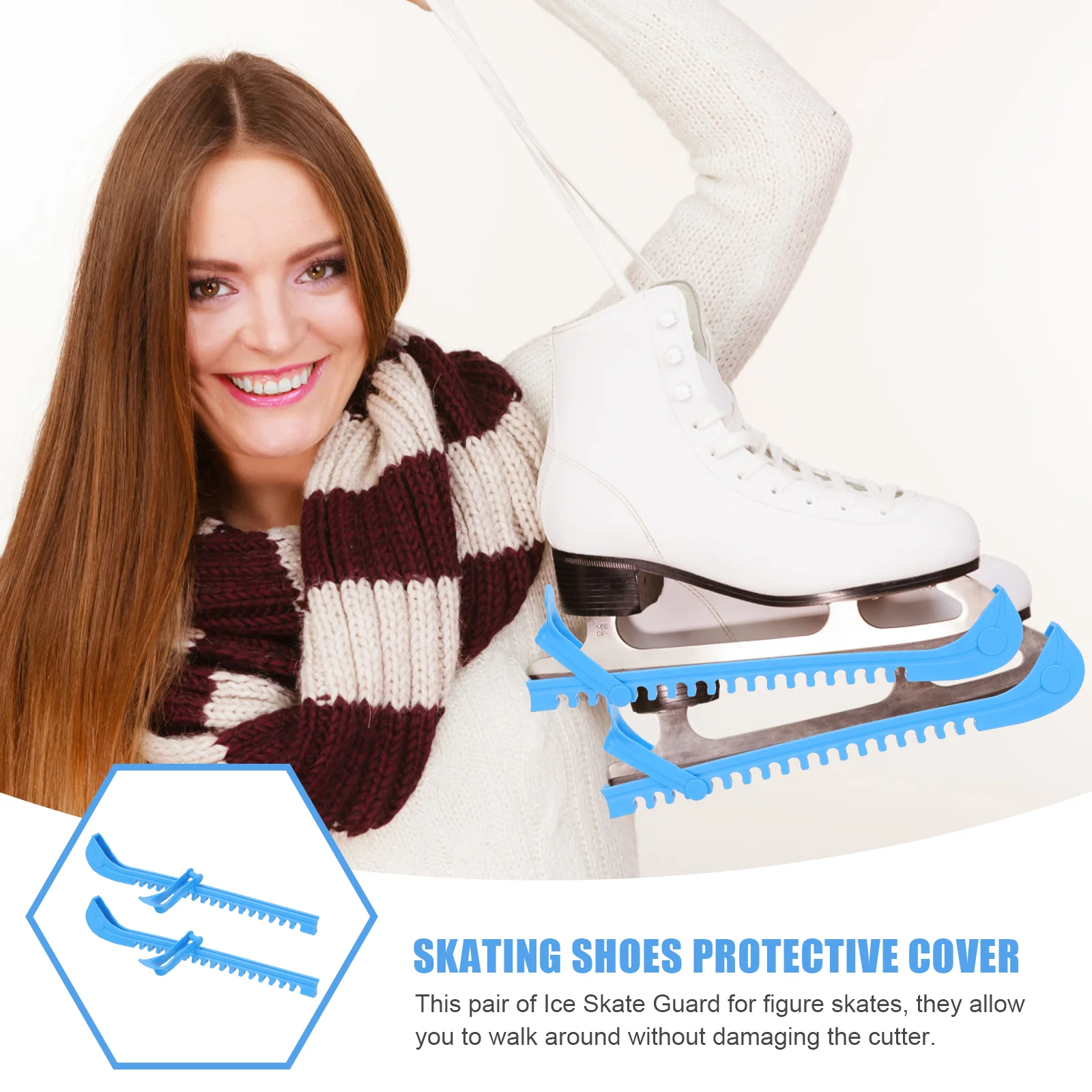 Ice Skate Protector Portable Ice Skate Guard Figure Skates Blade Protector Professional Blade Cover Wear Resistant Protectors Skating Supplies