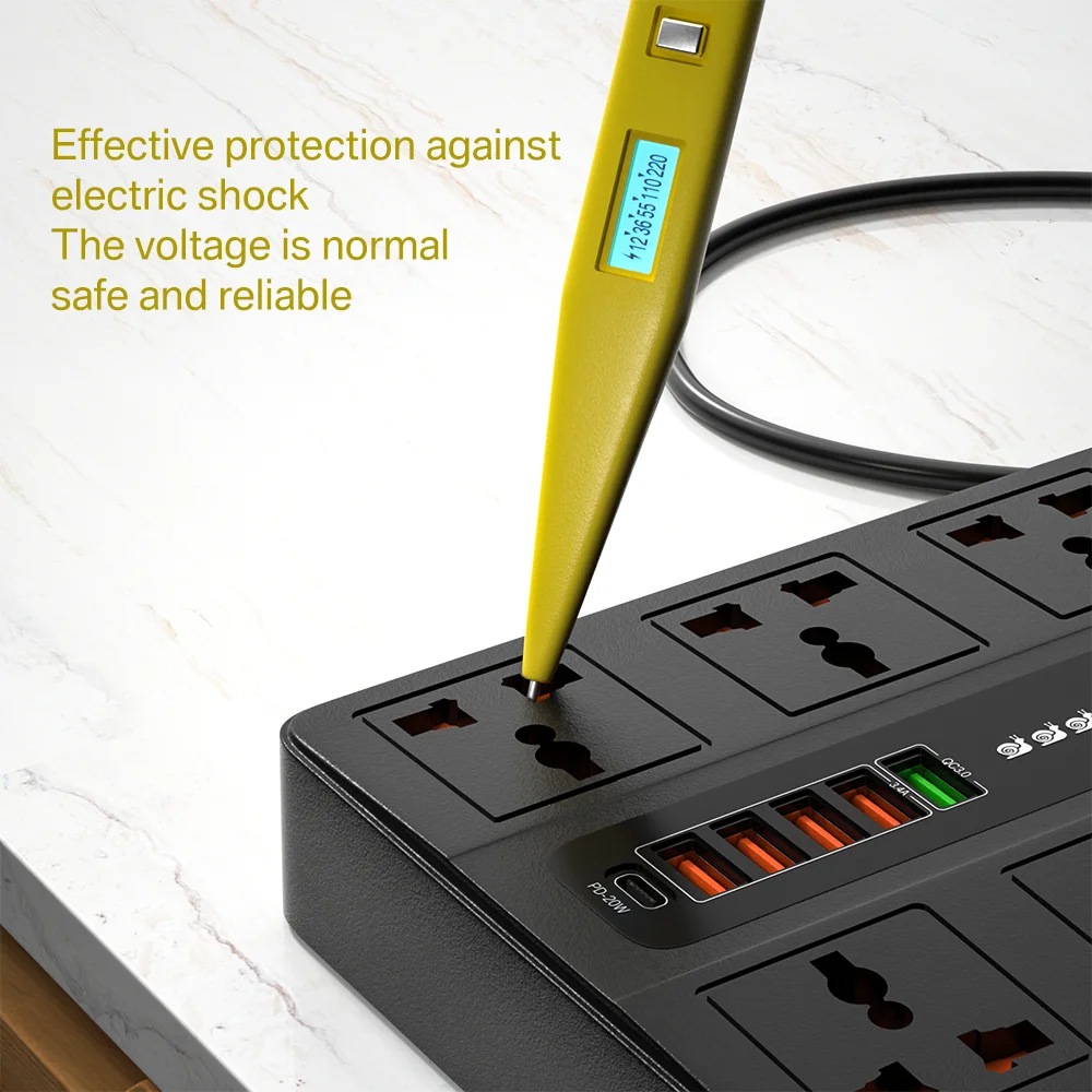 6 Ʈ 20W PD QC3.0 USB    C   ̼ , 3000W 6 AC ܼƮ  Ʈ  12 Ｚ