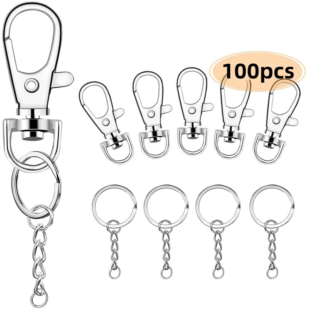 100pcsMetalKeyringKeychainSplitRingsKeyfobKeyRingsKeyChain