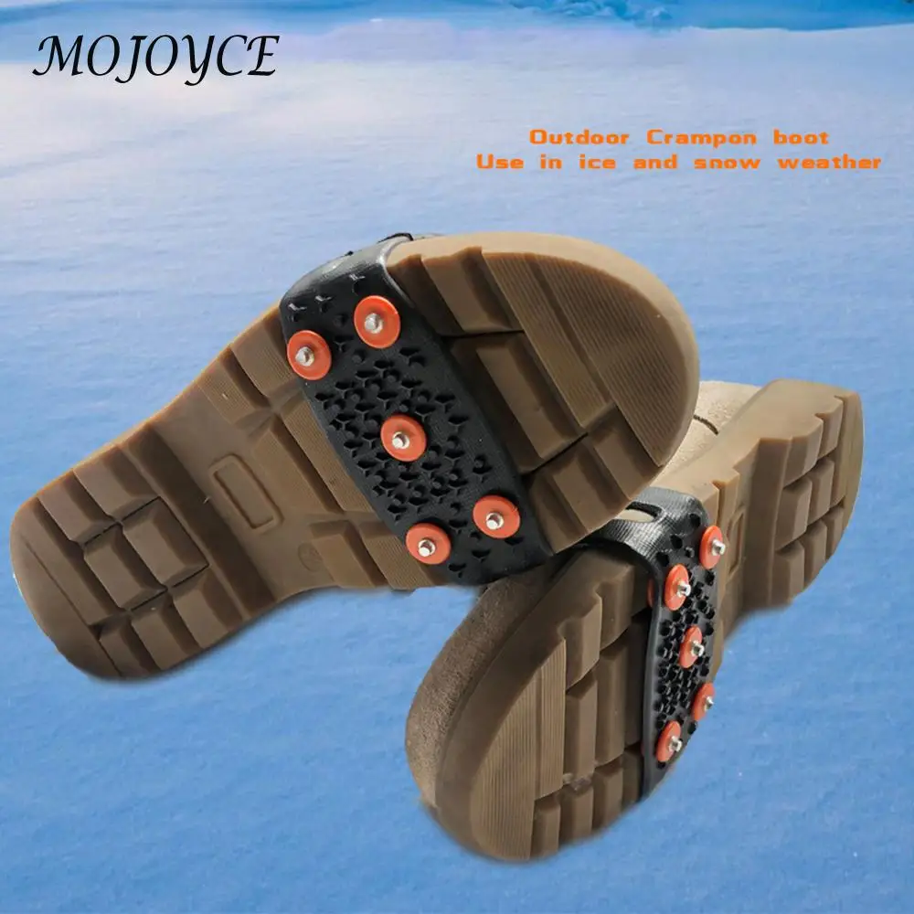 5-Stud Climbing Crampons Anti Slip Mountaineering Cleats Unisex Snow Claw Shoe Covers Outdoor Chain Shoe Spikes