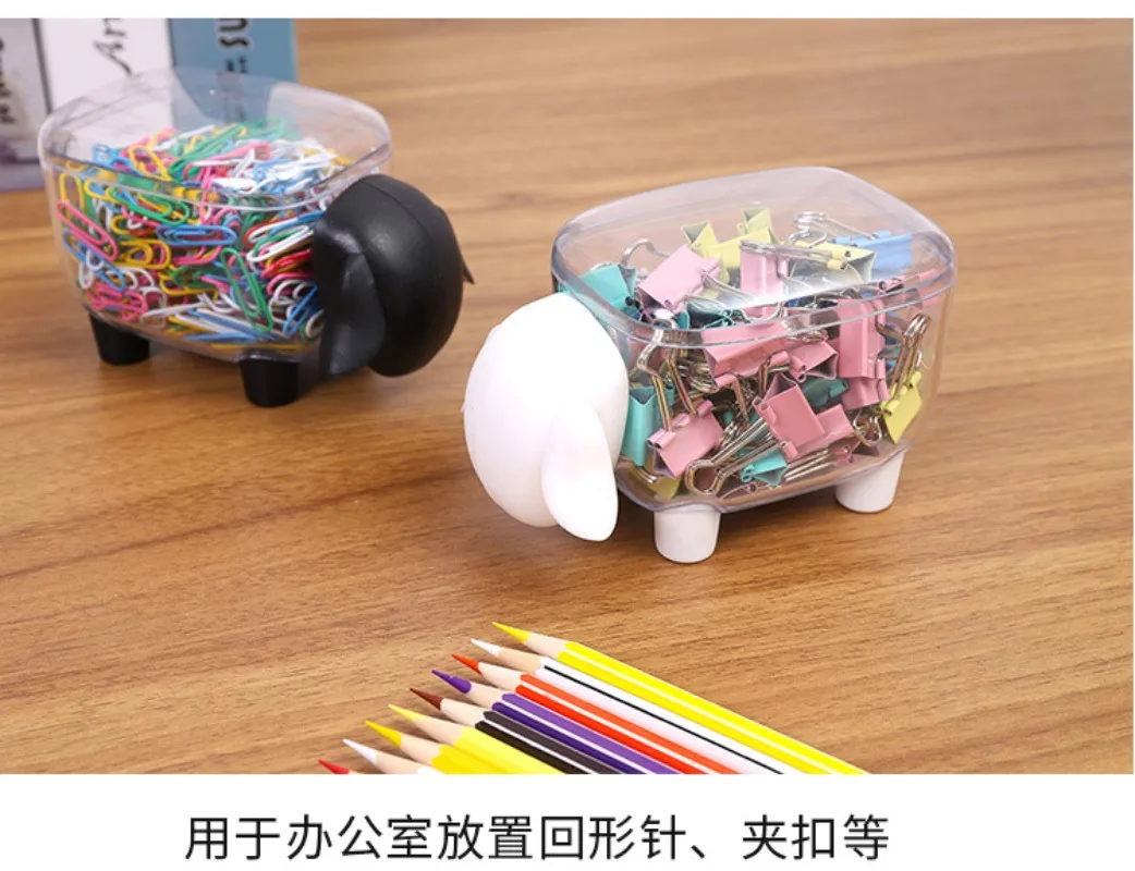 Sheep Storage Box Creative Mini Plastic Container Cotton Swab Storage Jewelry Box Household Dust-proof Desktop Makeup Organizer