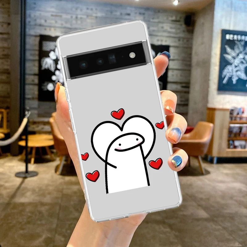 Clear Phone Case with Cute Matchstick Men Couple Design
