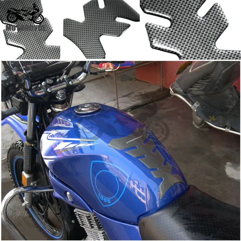 18cm X 14cm Hot Sale Motorcycle Fishbone Sticker 3D Rubber Oil Gas Tank Pad Decal Protectors Safety Motorcycle Accessories