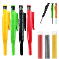 Solid Carpenter Pencil Set with Refill Lead Woodworking Tools Mechanical Pencil Construction Job Tools Carpentry Marking Scriber 1