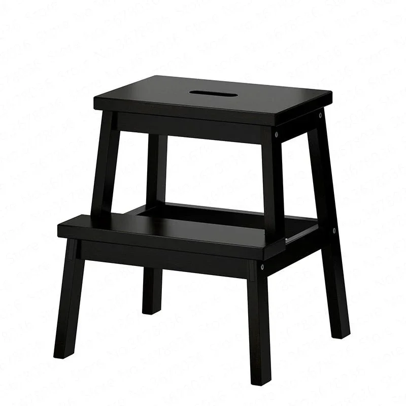 

Multifunctional Solid Wood Pedestal Double Stool Non-slip Ascending Home Kitchen Ladder Step Stool Footstool Wash Stool