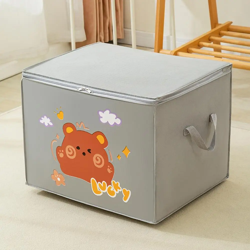 Large Capacity Clothes Quilt Storage Bag Cute Cartoon Animals Foldable Non Woven Storage Bag Wardrobe Storage Clothes Organizer 2
