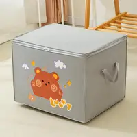 Large Capacity Clothes Quilt Storage Bag Cute Cartoon Animals Foldable Non Woven Storage Bag Wardrobe Storage Clothes Organizer 2