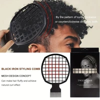 pcs Hair Sponge Set With Curl Sponge Glove, Afro Hair Sponge Barber Brush, Metal Hair Pick And Hair Twist Comb 2