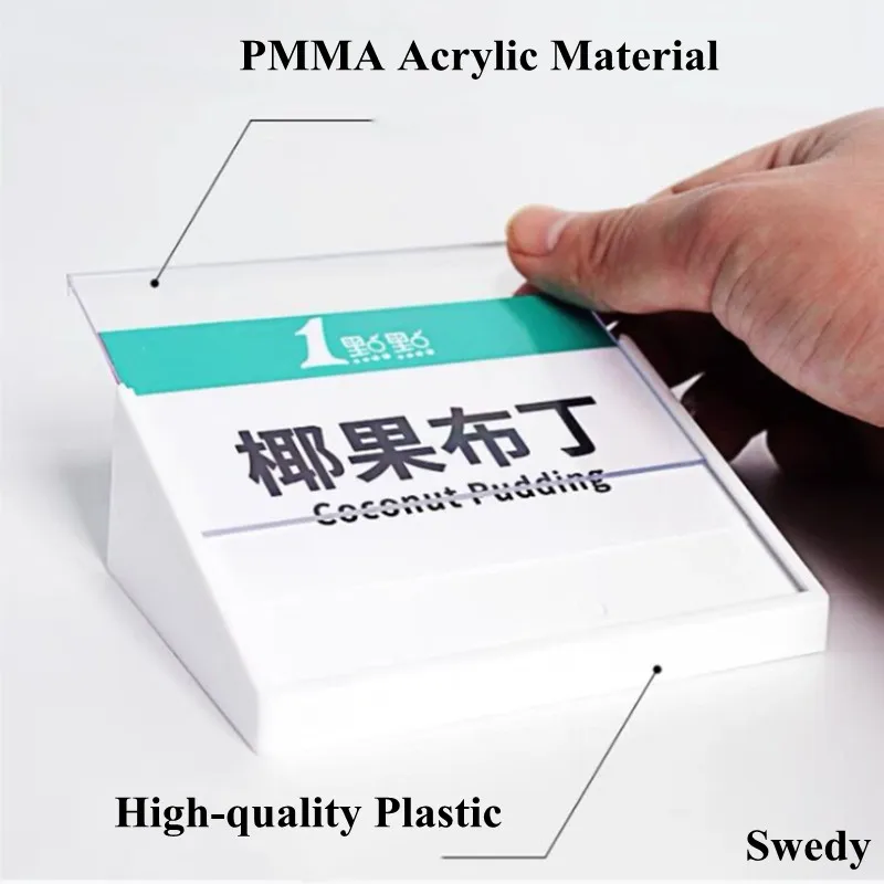 74x53mm Mini Tabletop Plastic Acrylic Sign Holder Menu Display Stand Desktop Qr Code Advertising Price Label Holder Tags